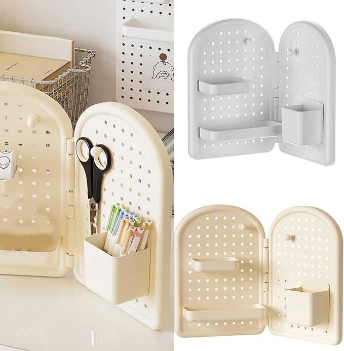 Space Efficient Corner Desk Organizers Pegboard Panel Easy Installation Storage Corner Desk Storage Shelf