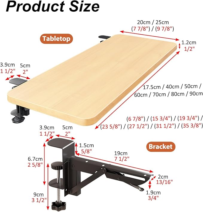 Clamp-on Foldable Window Sill Extension, No Drill Computer Desk Extender Table, Window Ledge Countertop Board, Detachable Window Plant Shelf(90x20cm(35 3/8x7 7/8"))