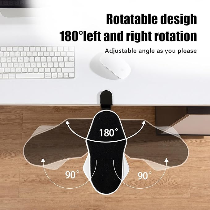 Computer Arm Rest for Desk, 180° Adjustable Rotating Desk Extender Tray, 90° Foldable Elbow Arm Support, Ergonomic Desk Arm Wrist Rest Shelf for Home and Office (Pack of 2)