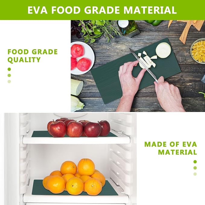 Shelf Liners 17.5 x 236.2 inches Non Adhesive Kitchen Drawer Cabinet Liner, Waterproof Durable Liners for Shelves Refrigerator Pantry Cupboard Protector Mat, Green