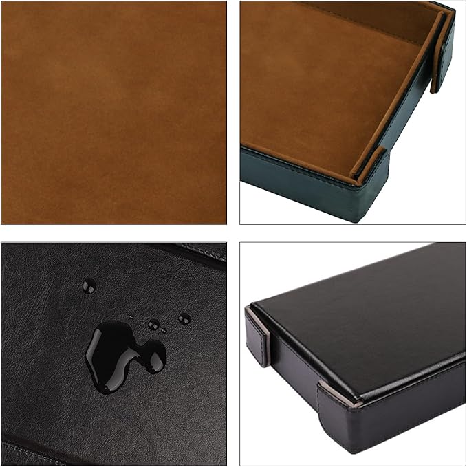 Valet Tray Desktop Storage Organizer Catchall Tray for Jewelry, Wallets, Watches, Keys, Coins, Phones, Glasses - Perfect for Nightstand, Desktop, Entryway table