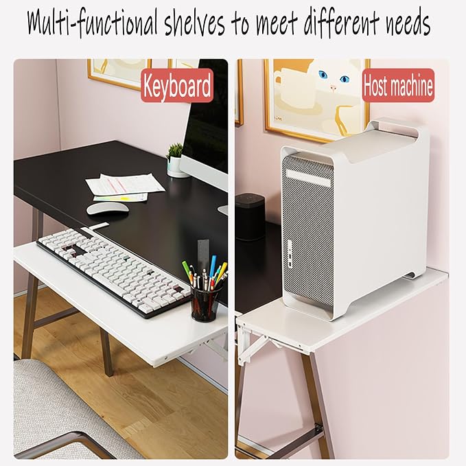 Desk Extender Side Table,Keyboard Tray,Desk Extender,No Drilling Installation，Carbon Steel Baking Paint，Can be Used for Desk Extension，Keyboard Tray Under Desk clamp (Page Payment)