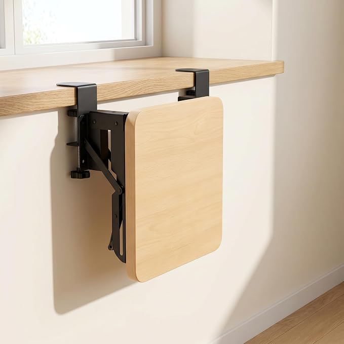 Adjustable Desk Keyboard Tray Extender, Clip-on 90-Degree Folding Desktop Extension Panel for Office, Dining Table, Bookshelf & Window Use Color2 25x80cm (9.8inx31.5in)