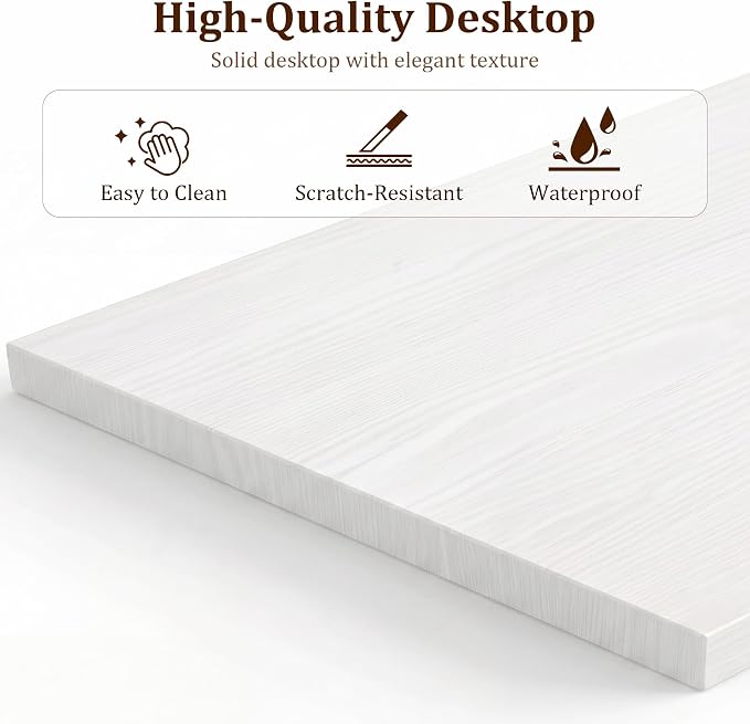 Alpen Corner Desk, L Shaped Gaming Desk with Storage Pocket and CPU Stand, Work Desk for Home Office, Small Corner Study Writing Table with Sturdy Metal Frame, 50 Inch, Classic White