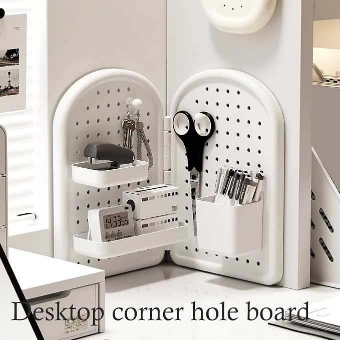 Corner Mounted Wall Organizers Adjustable Pegboard Shelf Space Saving Designs for Study Desk Workspaces Storage Corner Desk Storage Shelf