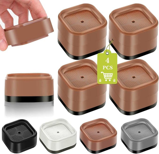 4 Pack Furniture Risers 2 Inch, Adjustable Bed Risers Heavy Duty for Table Desk Couch Chair Sofa Cabinet Bed Legs Dorm, Square Stackable Bed Raisers Blocks Lift Height 1", 2",3"or 4", Brown