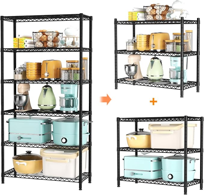 SINGAYE Shelf Closet Wire Shelving：Adjustable Metal Unit for Laundry Room Organization Bathroom Kitchen Home Garage Storage Pantry Rack Shelves