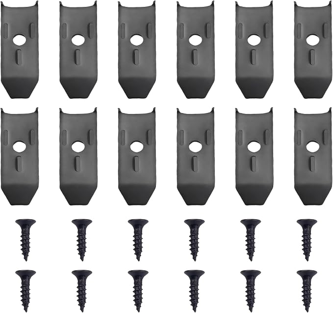 12 Sets Table Leaf Levelers & Locks with Sliding Aligner Bars, Heavy Duty Table Extension Hardware for Dining Tables, Desks, Buffets & Cabinets, Metal Horizontal Buckle Latches Connectors (Black)