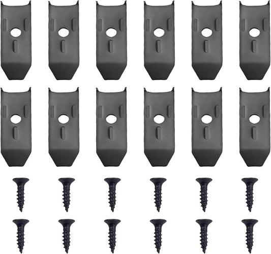 12 Sets Table Leaf Levelers & Locks with Sliding Aligner Bars, Heavy Duty Table Extension Hardware for Dining Tables, Desks, Buffets & Cabinets, Metal Horizontal Buckle Latches Connectors (Black)