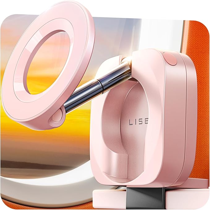 LISEN Airplane Travel Essentials for Women Men Phone Holder for Desk MagSafe Phone Travel Size Accessories Airplane Gadgets Pink Office Desk Decor Accessories for Women Room Decor Organizer，Pink