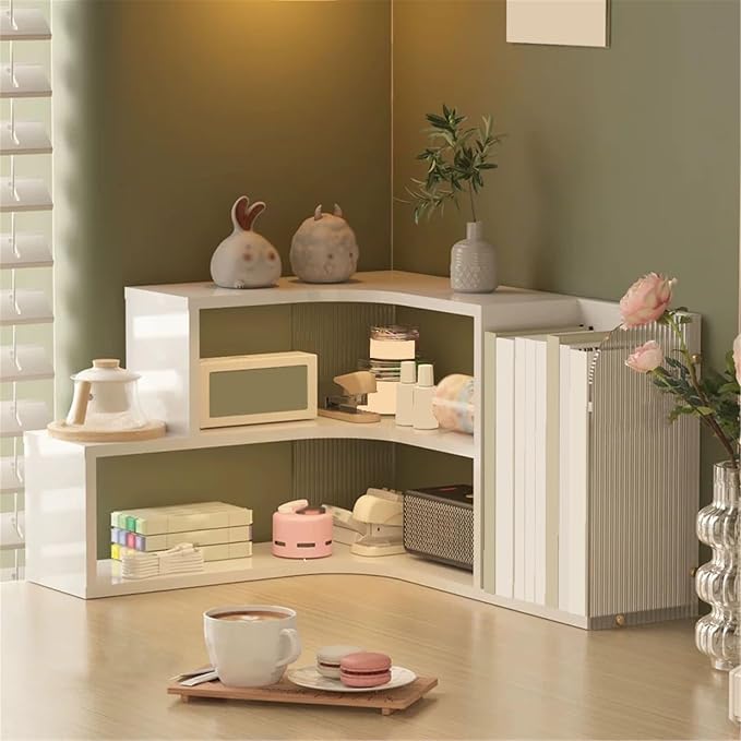 Bookcase Office Desk Corner Bookshelf Density Board Minimalist Storage Rack for Home Dormitory Organizer Shelves