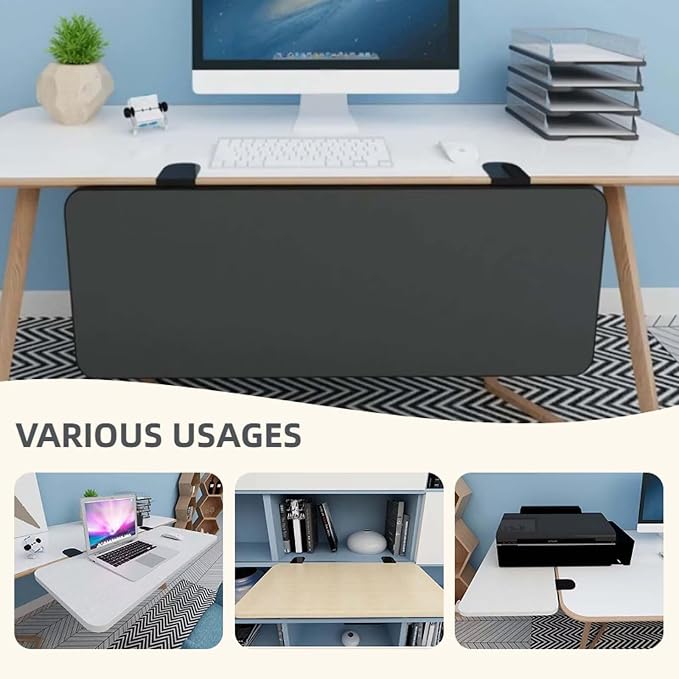 Space Saver Foldable Desk Extension Shelf - Clamp-On Arm Rest Platform for Home Office, Kitchen Counter, or Small Desks