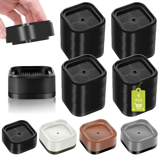 4 Pack Furniture Risers 3 Inch, Adjustable Bed Risers Heavy Duty for Table Desk Couch Chair Sofa Cabinet Bed Legs Dorm, Square Stackable Bed Raisers Blocks Lift Height 1", 2",3"or 4", Black