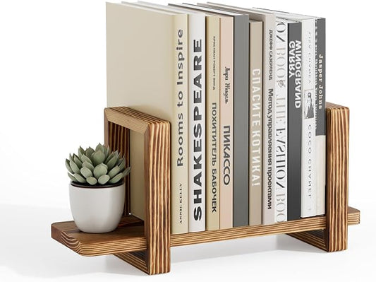Adjustable Desktop Bookshelf, Wooden Tabletop Bookshelf, Small Desk Shelf for Home, Living Room, Class, Dorm