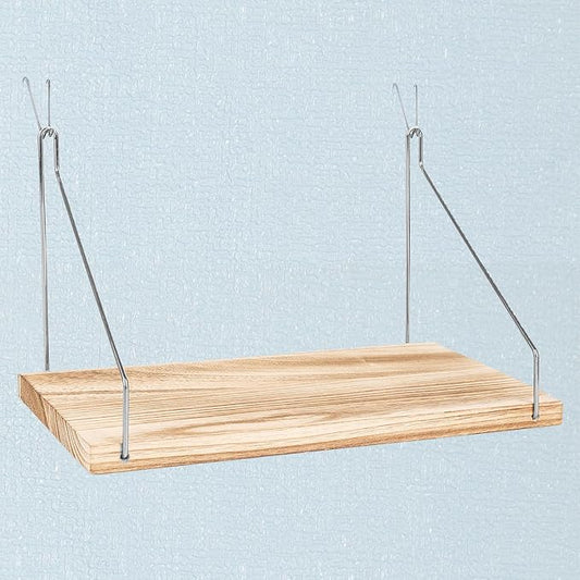 Cubicle Shelf For Fabric Walls With Hooks：12x6.0in Wooden Cubicle Shelf Hanging Organizer Silver Bracket Use For Office Cubicle Accessories Office Stylish Ations Cubicle Decorations For Women Desk