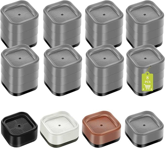 8 Pack Furniture Risers 3 Inch, Adjustable Bed Risers Heavy Duty for Table Desk Couch Chair Sofa Cabinet Bed Legs Dorm, Square Stackable Bed Raisers Blocks Lift Height 1", 2",3" or 4", Grey