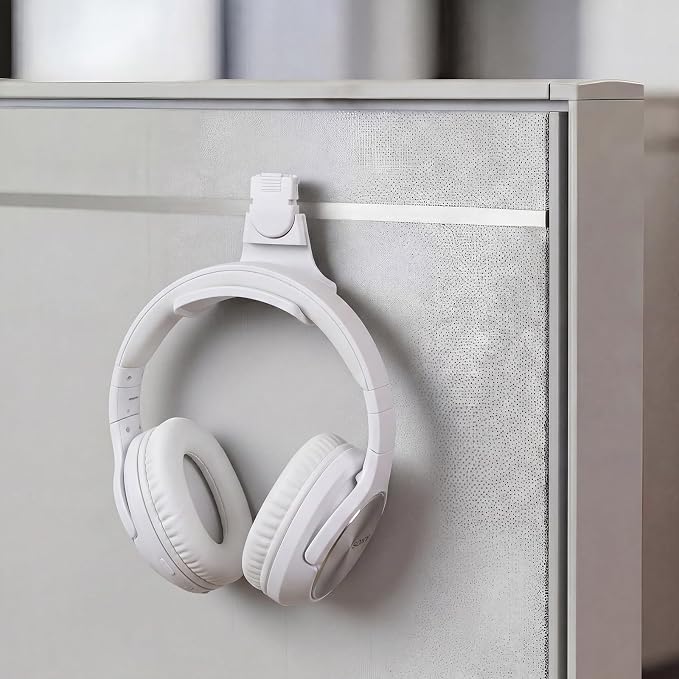 5 Set Fabric Wall Headphones Hook for Cubicle Organization Headset Stand for Desk Office Accessories Cubicle Decorations (Blue Series)