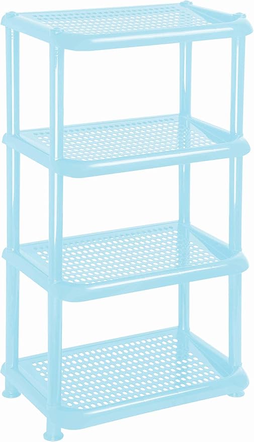 Mintra Home Light Duty Plastic Storage Racks (Rectangular Rack, Powder Blue)