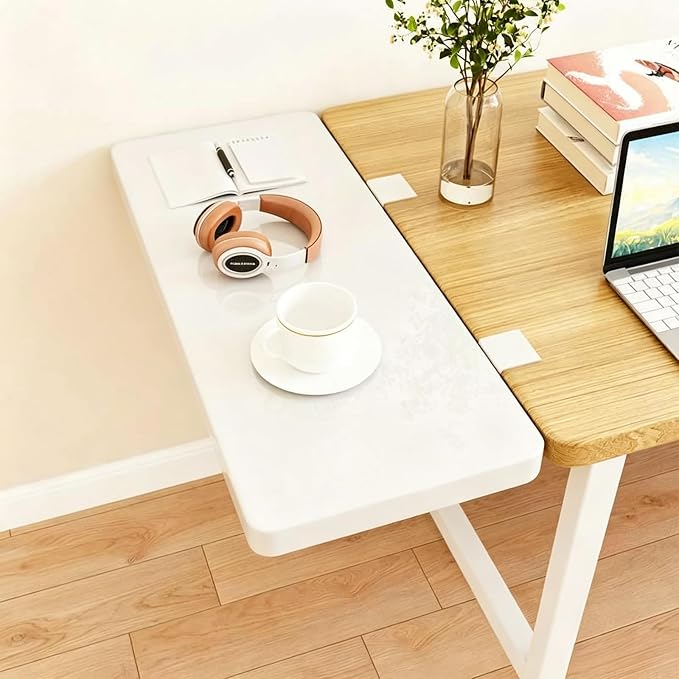 Ergonomic Desktop Extension Tray, 90°Foldable Desktop Side Extension Panel, Suitable for Widening Desktops in Home and Office White B 50 * 20cm/19.7 * 7.9"