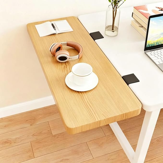 Ergonomic Desktop Extension Tray, 90°Foldable Desktop Side Extension Panel, Suitable for Widening Desktops in Home and Office Natural A 50 * 25cm/19.7 * 9.8"