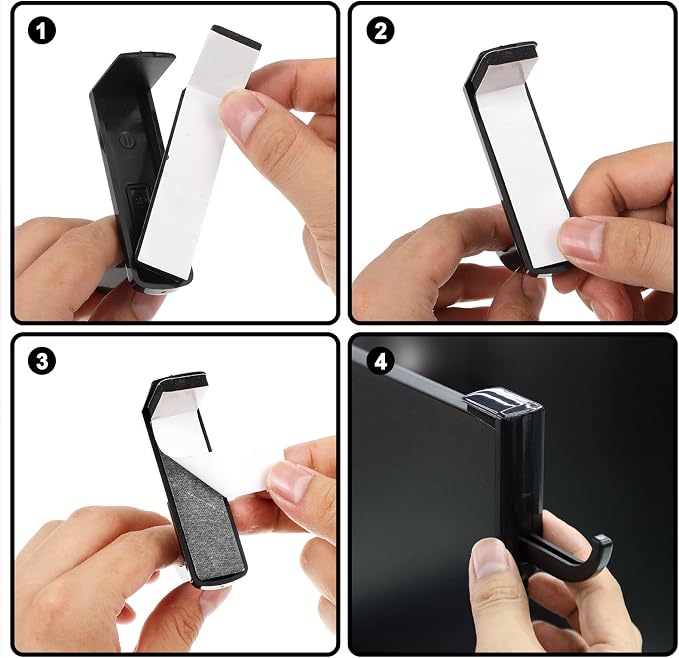 2pcs Monitor Headphone Stand Hook Headset Holder Hanger Adhesive Gaming Earphones Hanger Stick-on Support for Computer Over Ear Earphone Monitor Screen Edge Wall Mount Gaming Desk Accessories