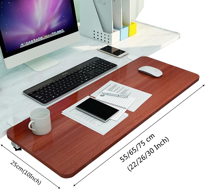 V3VOGUE 90° Foldable Desk Extender Armrest Shelf, Extended Desktop and Space Saver, Clamp-On Keyboard Drawer Tray, with K-Bracket, Ergonomic Computer Elbow Arm Support Relieve Fatigue