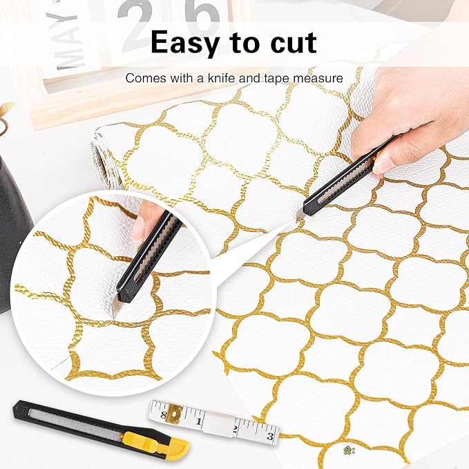 Drawer and Shelf Liner for Kitchen Cabinet,Non-Adhesive Cabinet Liner 18in x 30FT,Waterproof Shelf Paper Non-Slip Mats Cupboard Liner Contact Protect Dresser/Shelves/Table-Golden Lantern