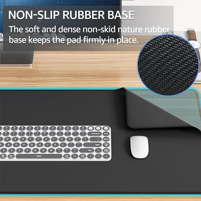 KTRIO Large Gaming Mouse Pad Desk Mat for Gamer, 35.4" x 15.7", Black, XXXL | Extended Size Design, Superior Micro-Weave Cloth, Non-Slip Rubber Base, Durable Stitched Edges, Water-Resistant Coating