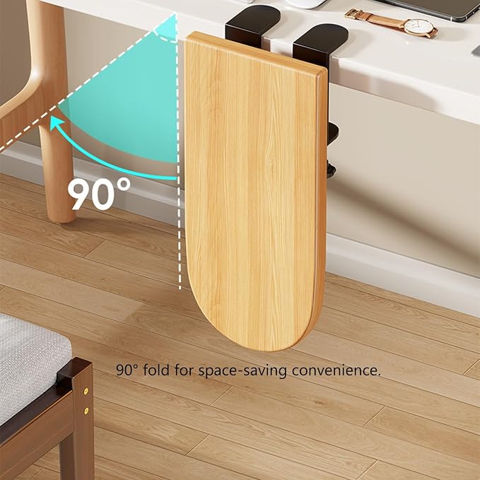 Clamp on Desk Extender Tray no Drilling Needed, Ergonomic Desk Extension 90° Foldable for Office, Home Table Extender for Desk(A)