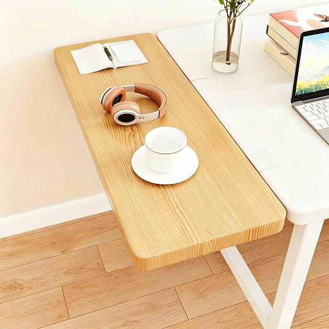 Ergonomic Desktop Extension Tray, 90°Foldable Desktop Side Extension Panel, Suitable for Widening Desktops in Home and Office Natural B 50 * 25cm/19.7 * 9.8"