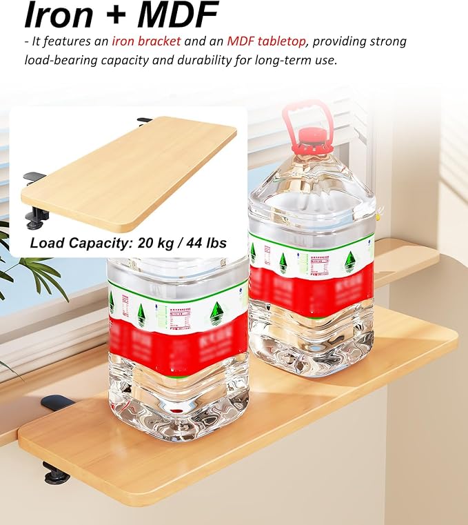 Clamp-on Foldable Window Sill Extension, No Drill Computer Desk Extender Table, Window Ledge Countertop Board, Detachable Window Plant Shelf(90x20cm(35 3/8x7 7/8"))