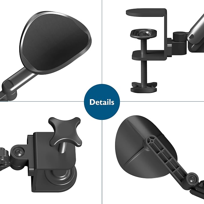 BONTEC Adjustable Arm Rest for Desk, Ergonomic Elbow Rest Pad, 360° Rotating & Extendable Desk Arm Support, Durable Aluminum, Keyboard & Computer Arm Rest Pad, Office & Gaming Desk Accessories