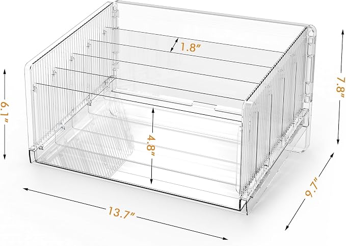 File Sorter Organizer, 5 Sections Acrylic Letter Tray for Desk, Mail Organizer Letter Holder for Envelopes, Mail, Electronics 2Pack 2PCS