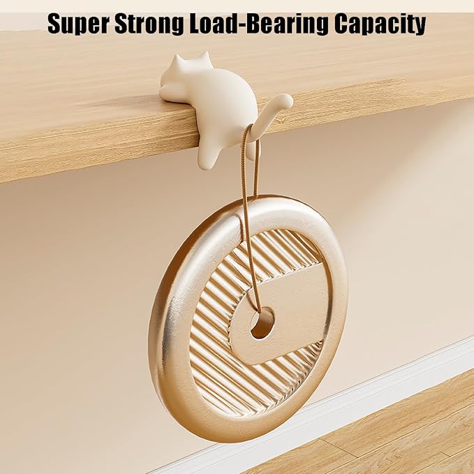 Cute Cat Tail Hook for Computer Screen,Computer Monitor Decor,Tight Spaces, Hang Keys, Desk Art Hook，Accessories in Easy Reach (Black)