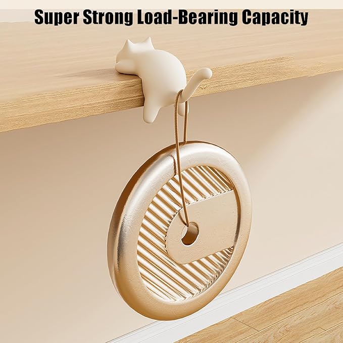Cute Cat Tail Hook for Computer Screen,Computer Monitor Decor,Tight Spaces, Hang Keys, Desk Art Hook，Accessories in Easy Reach (Pink)