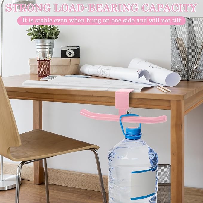 Geelin Bag Hook for Desk Table Heavy-Duty Backpack Hanger Clamp On Purse Holder Adjustable Under Desk Bag Hook for Headphones Handbag Hanger for Classroom Dorm Back to School(Pink)