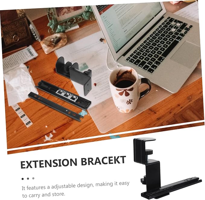 KALLORY 2sets Computer Desk Extension Board Desk Extender Keyboard Tray No Drilling Installation