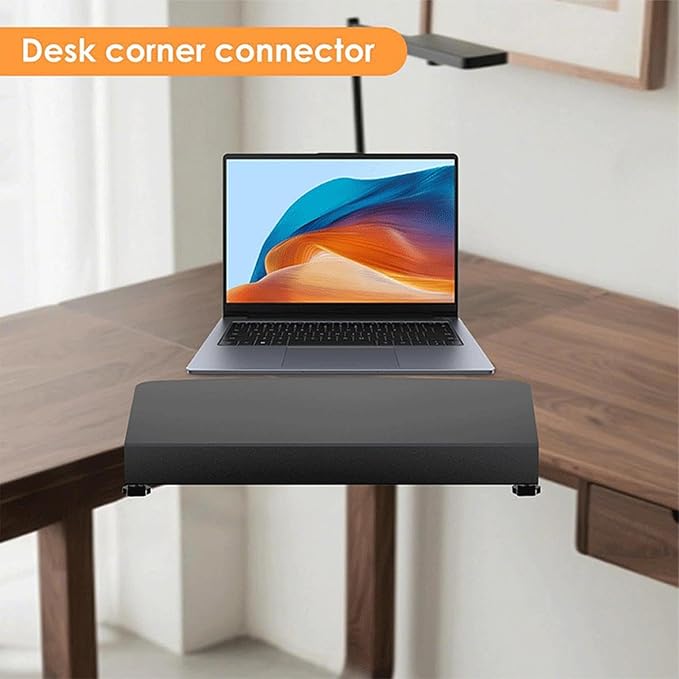 Table Extender for Desk - L Shaped Platforms, Clamp-On Desks Attachments, Ergonomic Workspaces Expansions, Reinforced Rigid Support Component | Desktop Extension for Studios & Computer Rooms