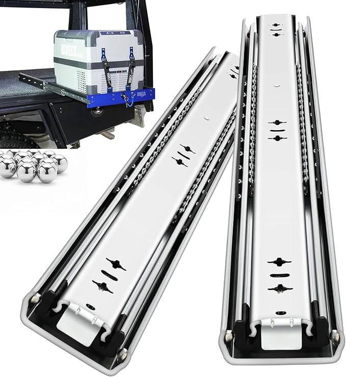 YENUO Heavy Duty Drawer Slides Full Extension 12 14 1618 20 22 24 26 28 30 32 34 36 38 40 Inch Side Mount Ball Bearing RailsTrack Guide Glides Runners 170 Lbs 1 Pair (No Lock) -W:53mm, 40 Inch