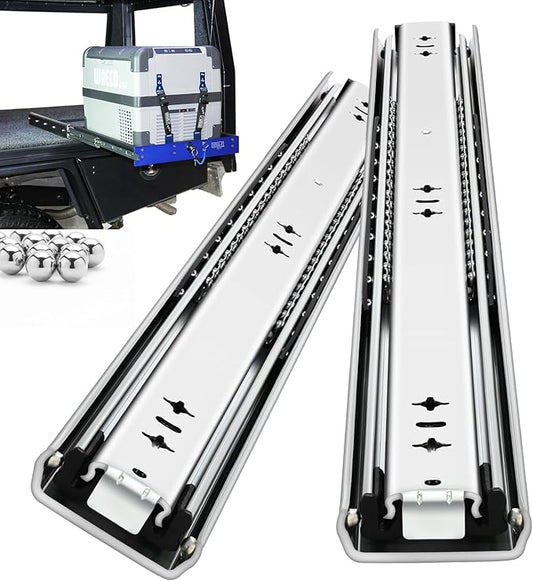 YENUO Heavy Duty Drawer Slides Full Extension 12 14 1618 20 22 24 26 28 30 32 34 36 38 40 Inch Side Mount Ball Bearing RailsTrack Guide Glides Runners 170 Lbs 1 Pair (No Lock) -W:53mm, 40 Inch