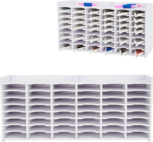 Krafetto 48 Grids Diamond Painting Tray Storage Holder Drill Pen & Multi-Boat Tray Organizer Rack Art Diamond Painting Accessories Kits, for Small Size Trays