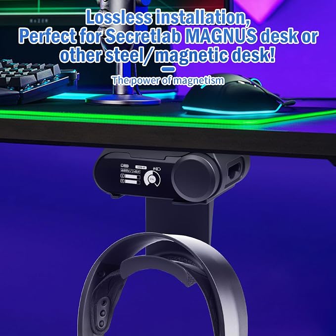 Under Desk Headphone Hanger Stand for SteelSeries Arctis Nova Pro Wireless-Arctis Pro Wireless NOVA Magnetic Mount Secretlab Magnus Version,Headphone Holder for Arctis Nova Pro Wireless