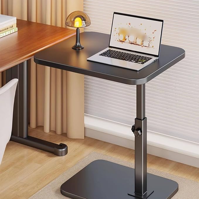 Floor-Standing Desk Extender Tray Movable, Height-Adjustable Desk Extension for Living Room, Bedroom Table Extender for Desk(E)