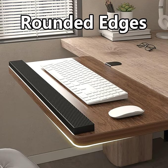 Desktop Extension Tray with Rounded Edges for Added Comfort,Three-Angle Adjustable Edge-Mounted Extension Tray,Sturdy Support,Versatile for Multiple Settings(Natural,60cm/23.6in)