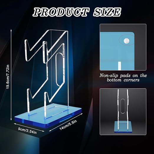 FYY 2-Tier Game Controller Stand - Universal Dual Controller Holder, Blue Display Stand - Compatible with Nintendo Switch, Xbox, PS5, PS4 - Desk Mounts