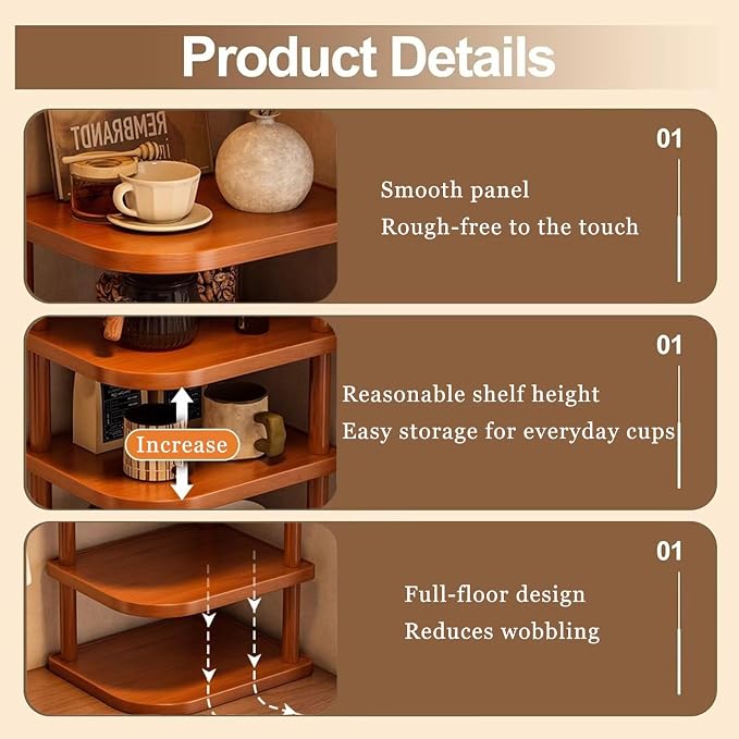 Corner Organizer - Fits Any Awkward 90° Spot on Your Desk, Space-Saving Counter, or Tabletop Thickened Board, Smooth Finish
