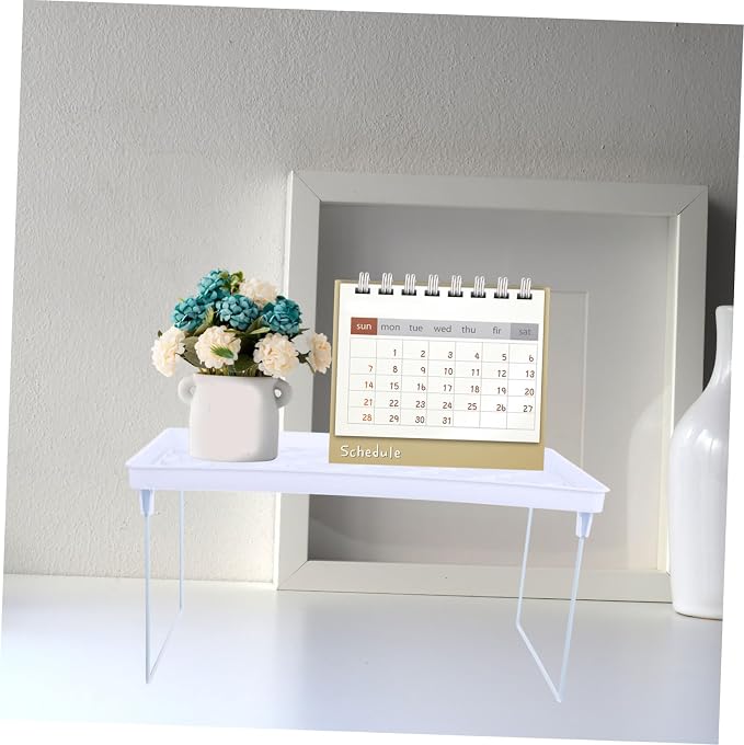 Simple Storage Rack Large White Desktop Sundries Organizer with Strong Legs -Slip Feet and Vertical Compartments for Office and Home Use