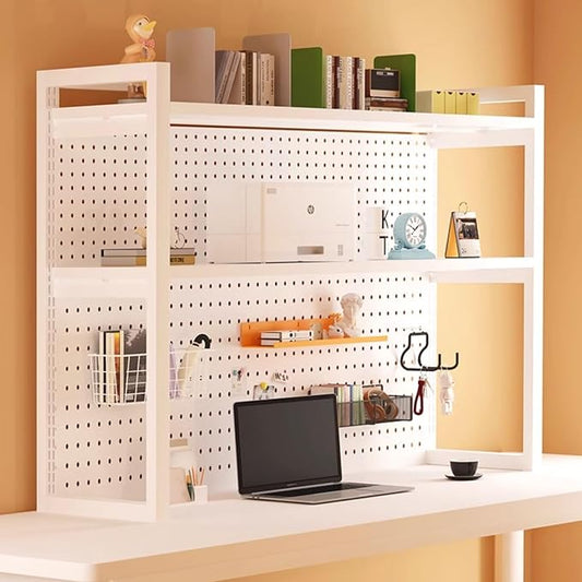 Dorm bookshelf,Desk Organizer Shelf,Desktop bookshelf,Desktop Storage Shelf,lift desk bookcase,desk hutch dorm，multipurpose bookshelf storage rack,student pegboard bookcase,home office racksdisplavs(W