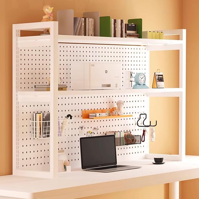 Dorm bookshelf,Desk Organizer Shelf,Desktop bookshelf,Desktop Storage Shelf,lift desk bookcase,desk hutch dorm，multipurpose bookshelf storage rack,student pegboard bookcase,home office racksdisplavs(W