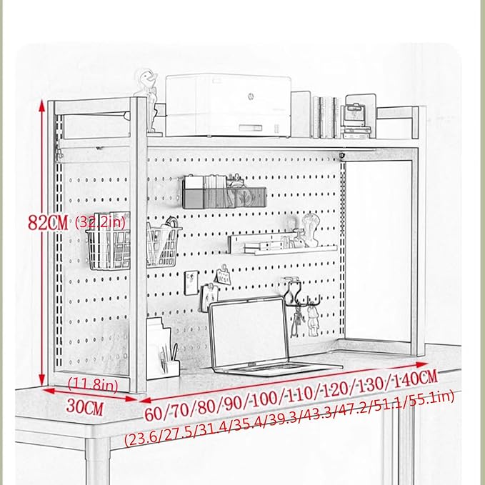 Dorm bookshelf,Desk Organizer Shelf,Desktop bookshelf,Desktop Storage Shelf,lift desk bookcase,desk hutch dorm，multipurpose bookshelf storage rack,student pegboard bookcase,home office racksdisplavs(W